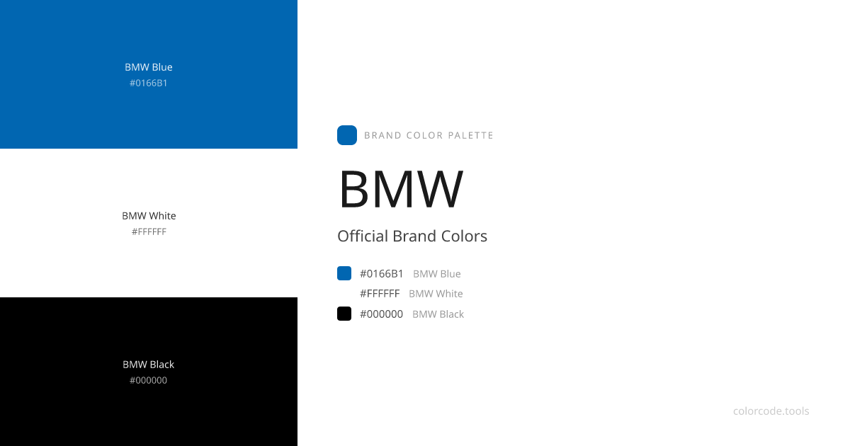 BMW Brand Colors — Official Hex Codes, RGB & Pantone | colorcode.tools