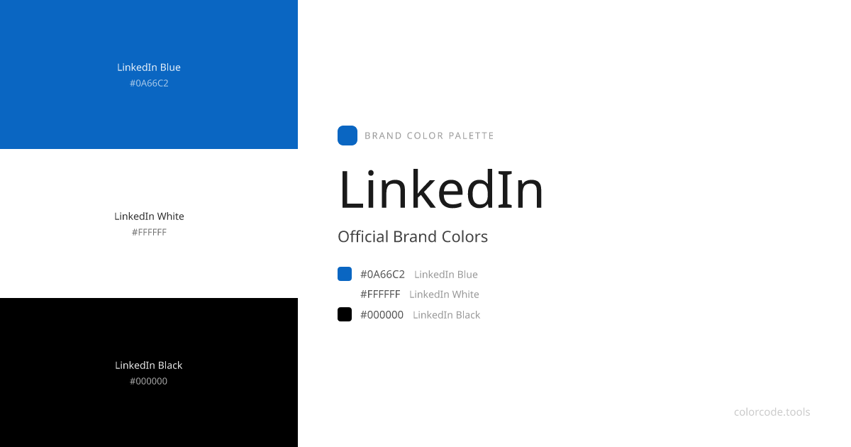 LinkedIn Brand Colors — Official Hex Codes, RGB & Pantone | colorcode.tools