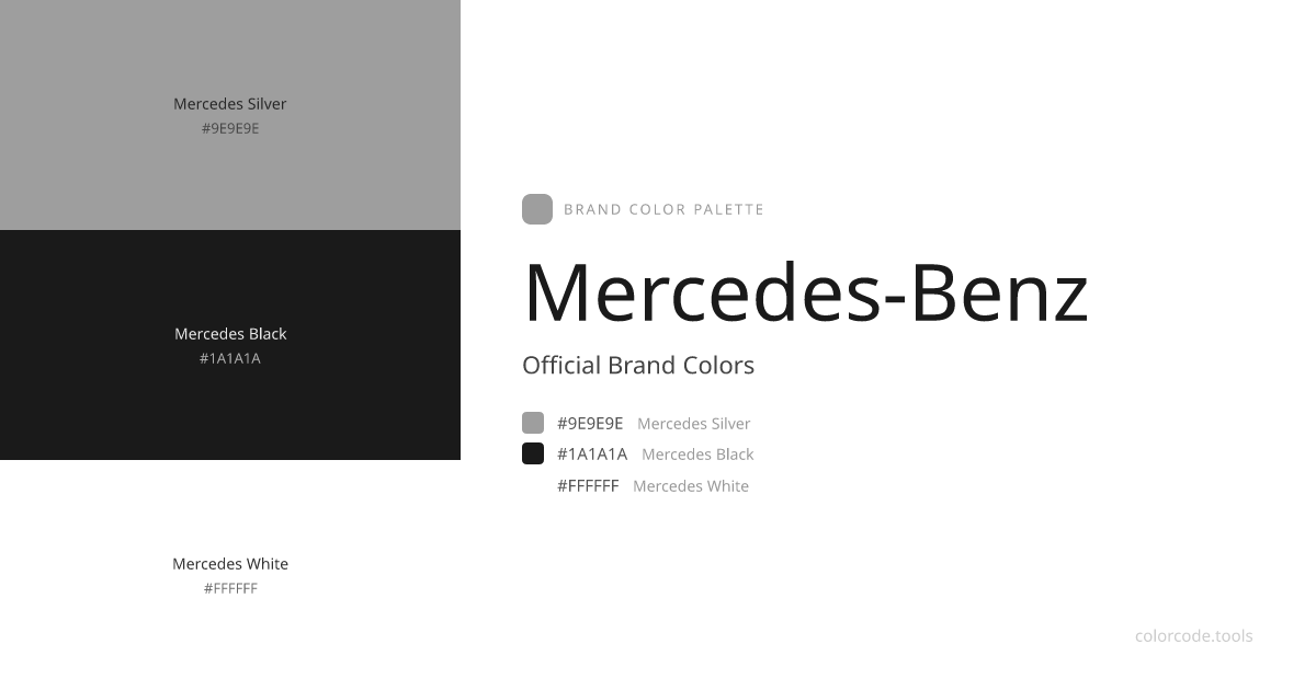 Mercedes-Benz Brand Colors — Official Hex Codes, RGB & Pantone ...