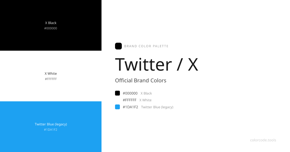 Twitter / X Brand Colors — Official Hex Codes, RGB & Pantone ...