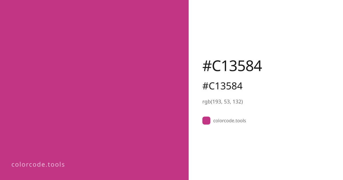 #C13584 Color Code — HEX #C13584, RGB, HSL, CMYK | colorcode.tools