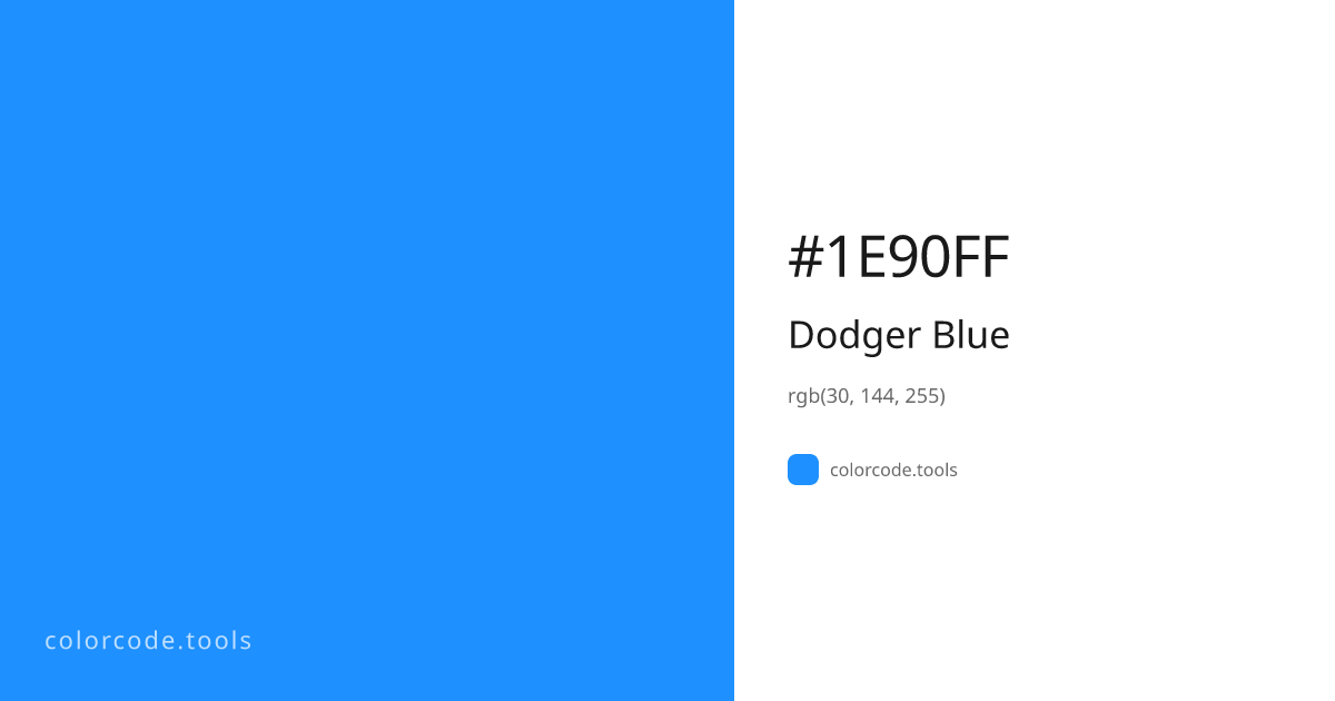Dodger Blue Color Code — Hex 1e90ff Rgb Hsl Cmyk Colorcodetools 