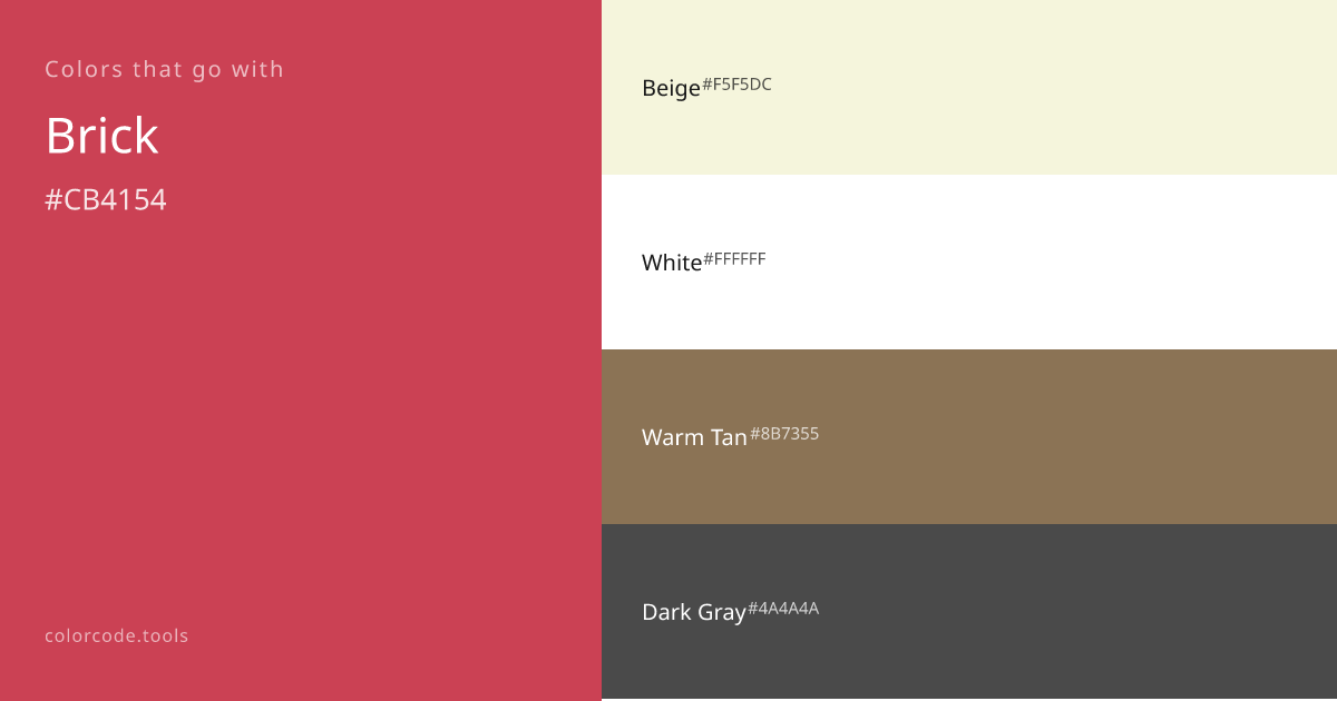 Colors That Go With Brick — 7 Best Combinations | colorcode.tools