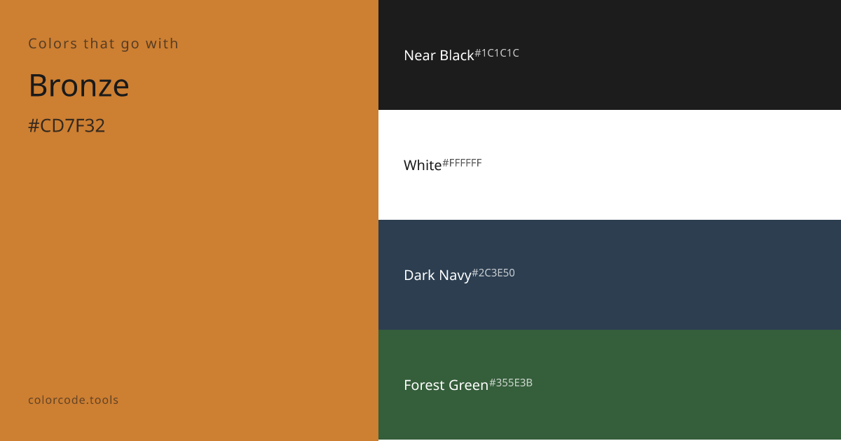 Colors That Go With Bronze — 7 Best Combinations | colorcode.tools