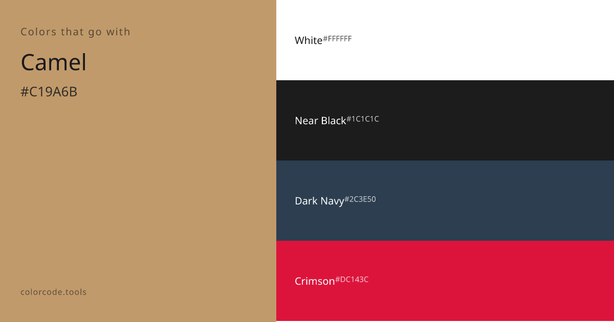 Colors That Go With Camel — 7 Best Combinations | colorcode.tools