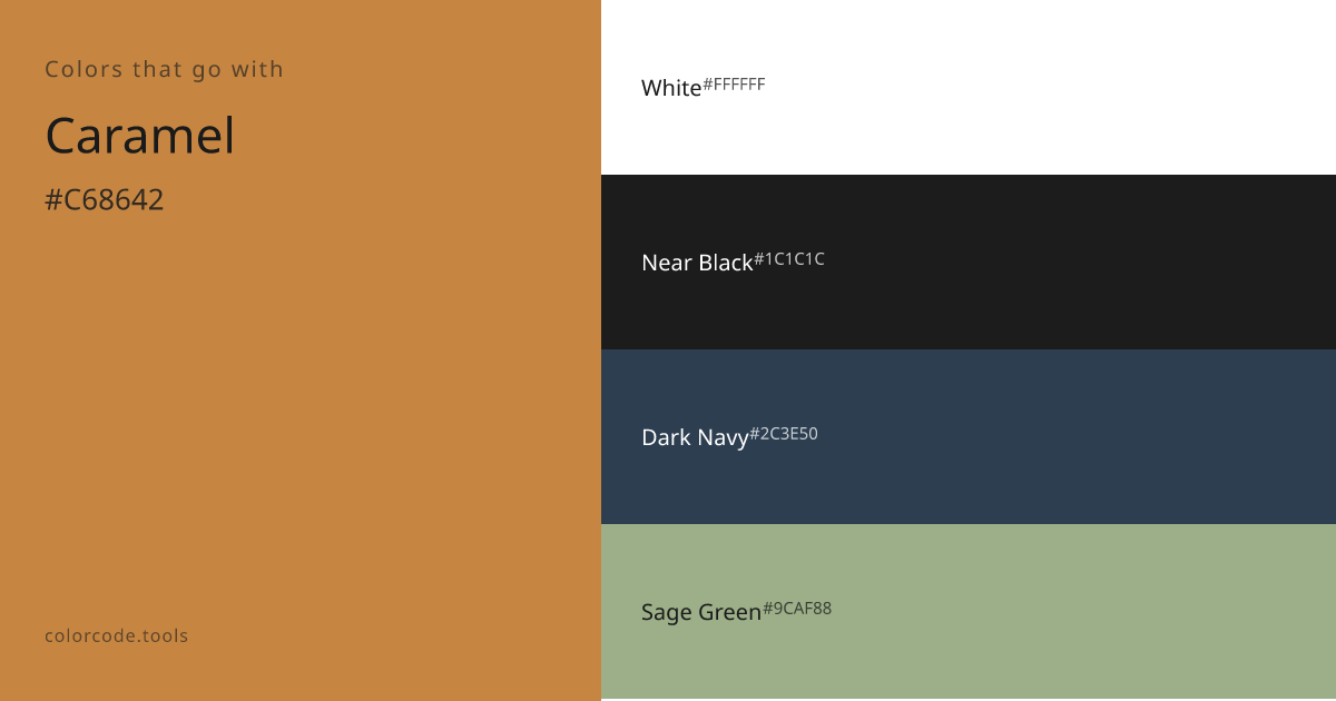 Colors That Go With Caramel — 7 Best Combinations | colorcode.tools