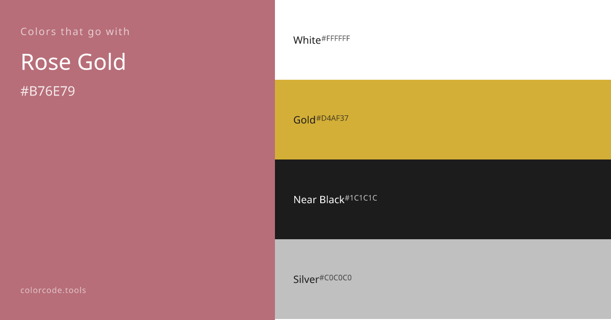 Colors That Go With Rose Gold — 7 Best Combinations | colorcode.tools
