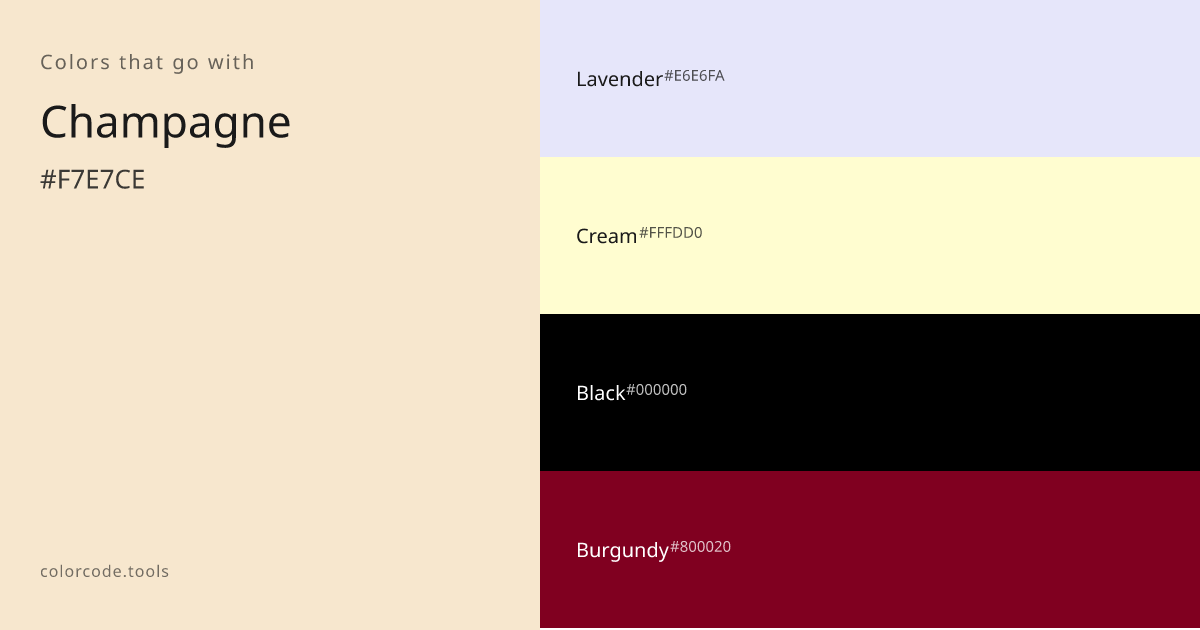 Colors That Go With Champagne — 8 Best Combinations | colorcode.tools