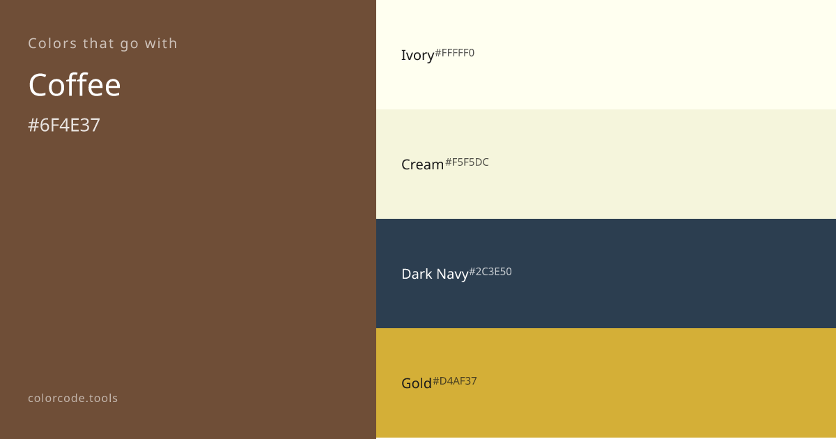 Colors That Go With Coffee — 7 Best Combinations | colorcode.tools