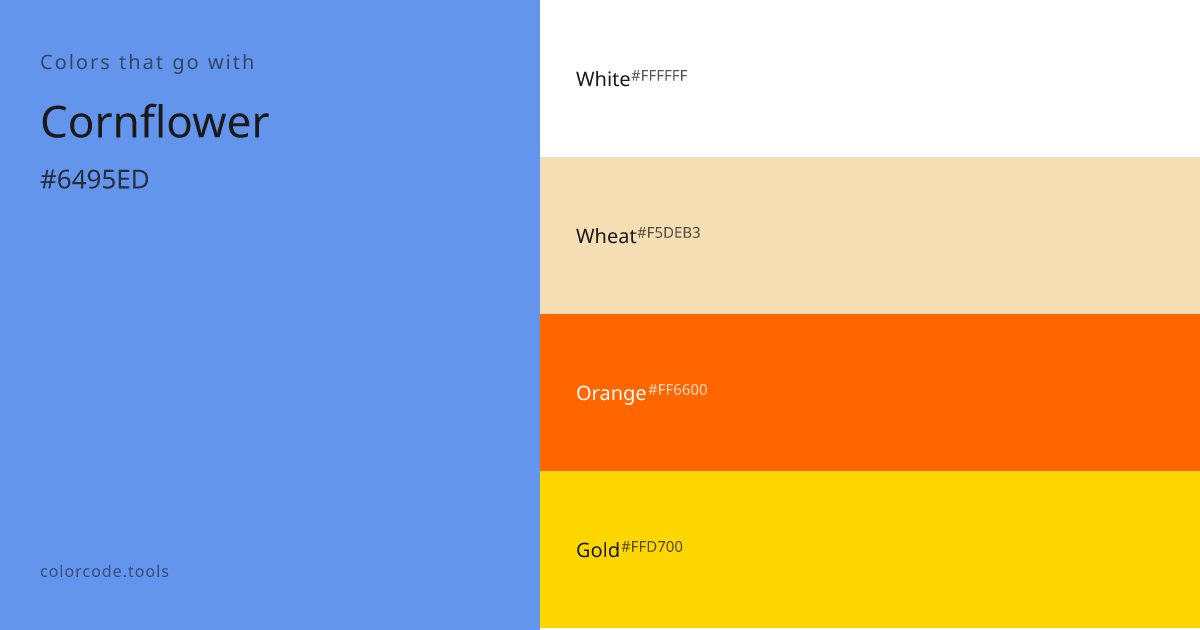 Colors That Go With Cornflower — 7 Best Combinations | colorcode.tools