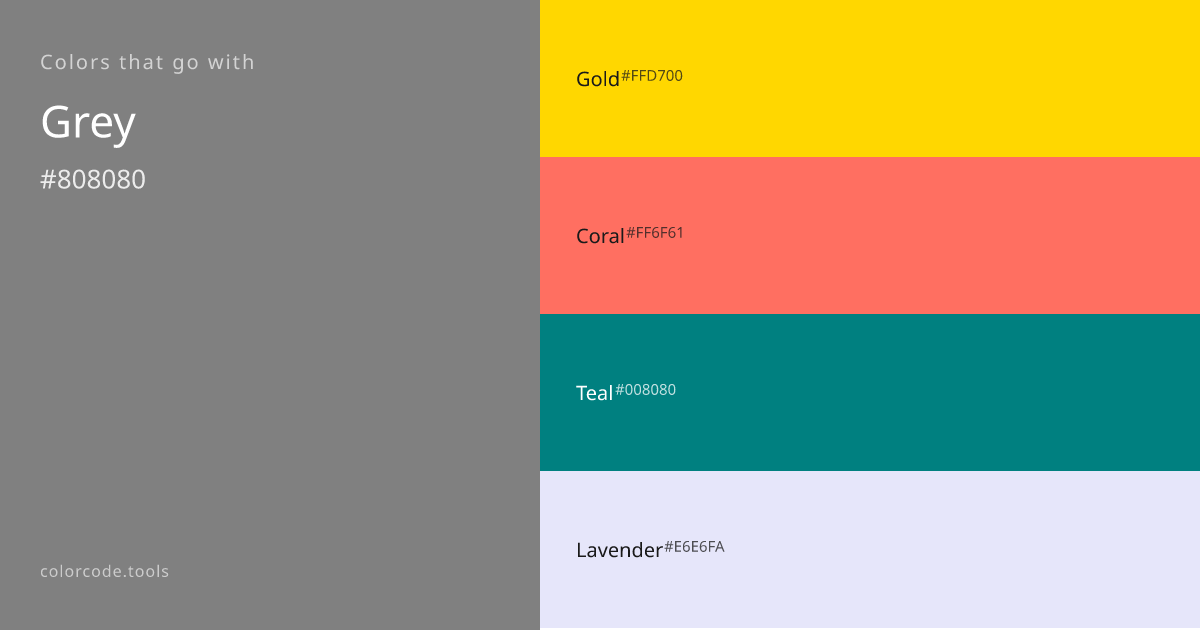 Colors That Go With Grey — 8 Best Combinations | colorcode.tools