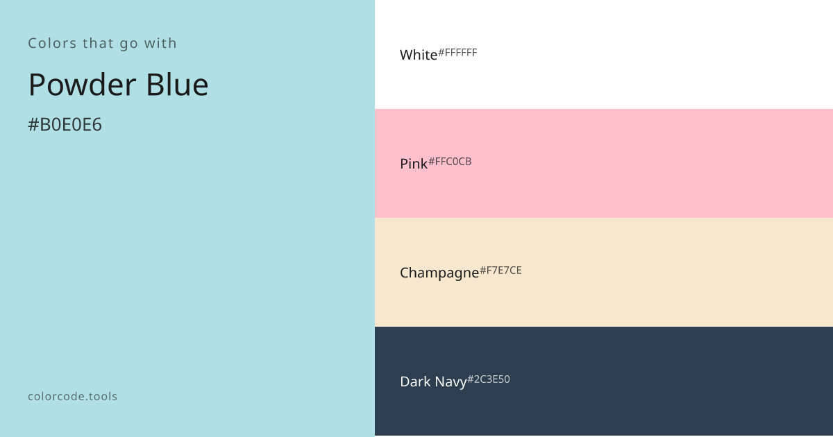 Colors That Go With Powder Blue — 7 Best Combinations | colorcode.tools