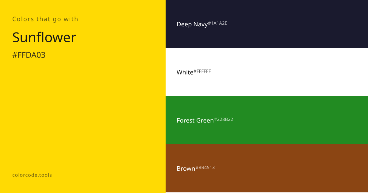 Colors That Go With Sunflower — 7 Best Combinations | colorcode.tools