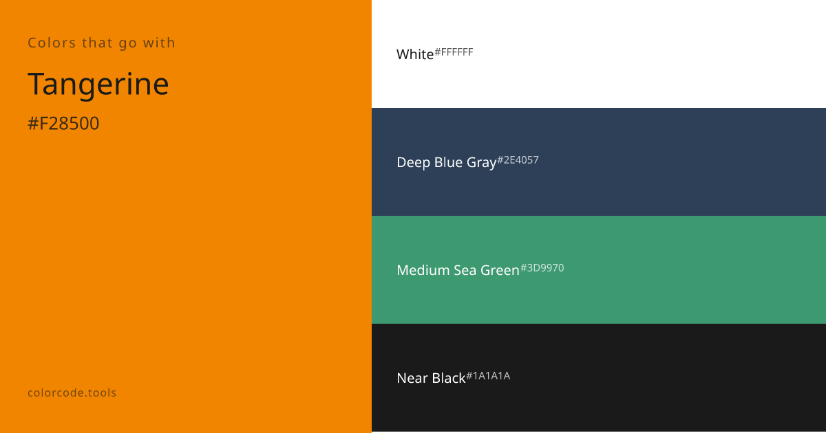Colors That Go With Tangerine — 7 Best Combinations | colorcode.tools