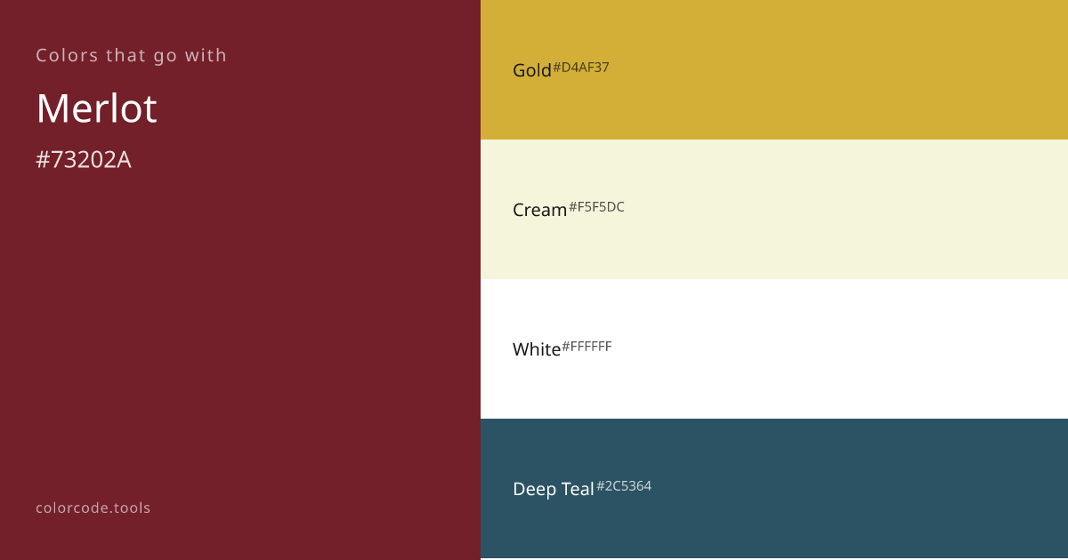 Colors That Go With Merlot — 7 Best Combinations | colorcode.tools