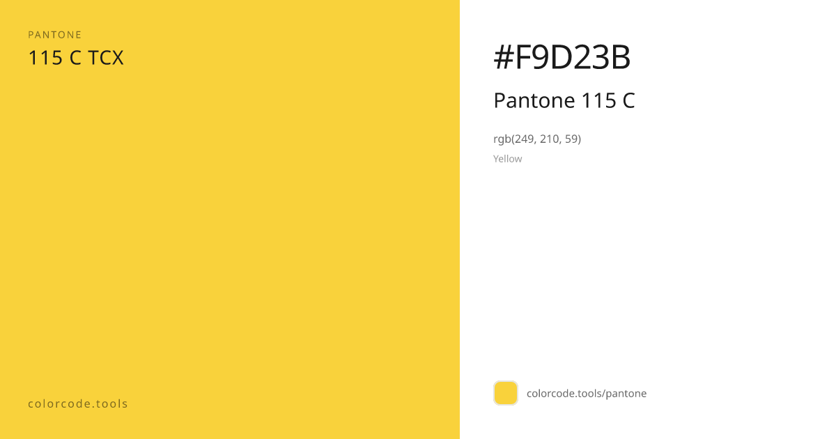 Pantone Pantone 115 C 115 C — HEX #F9D23B | colorcode.tools