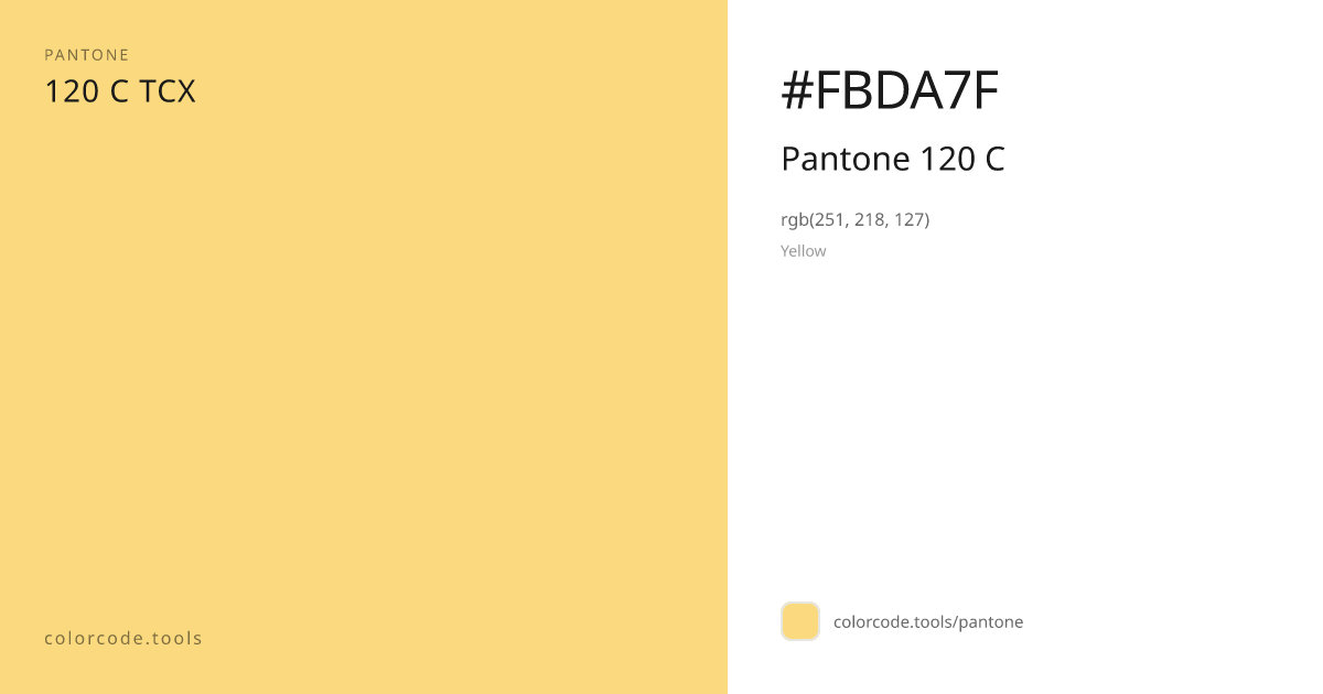 Pantone Pantone 120 C 120 C — HEX #FBDA7F | colorcode.tools