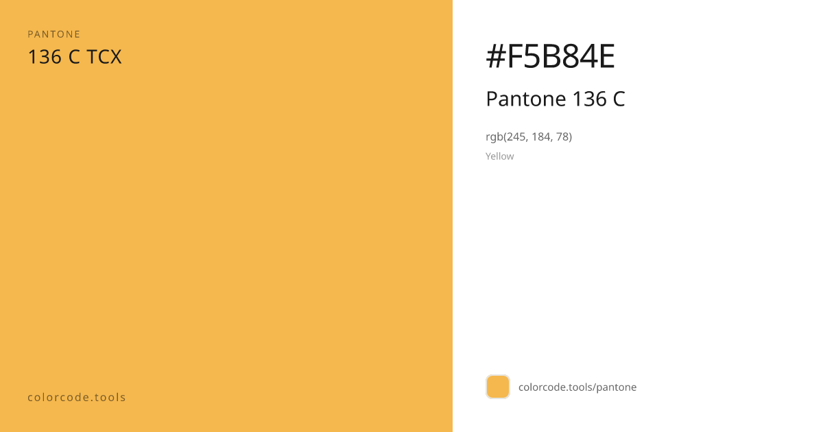 Pantone Pantone 136 C 136 C — HEX #F5B84E | colorcode.tools
