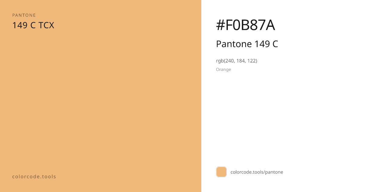 Pantone Pantone 149 C 149 C — HEX #F0B87A | colorcode.tools