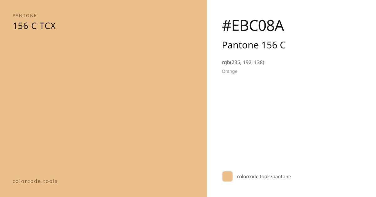 Pantone Pantone 156 C 156 C — HEX #EBC08A | colorcode.tools