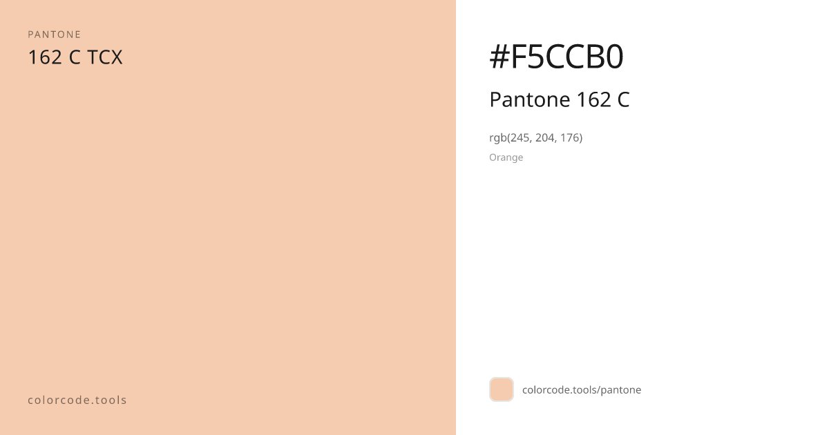 Pantone Pantone 162 C 162 C — HEX #F5CCB0 | colorcode.tools