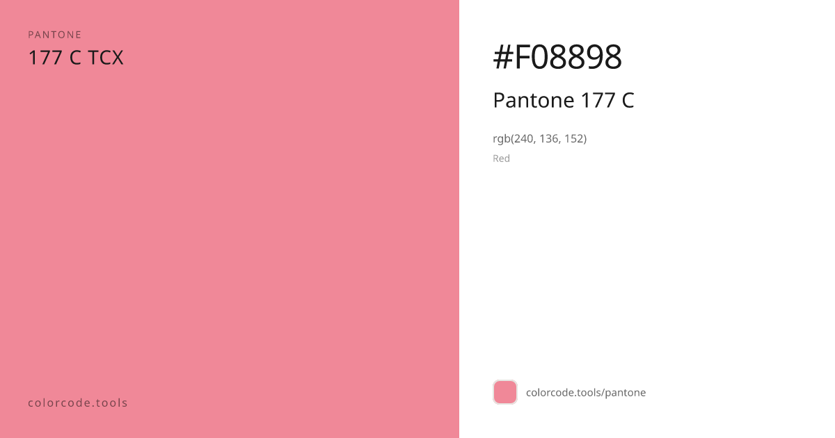 Pantone Pantone 177 C 177 C — HEX #F08898 | colorcode.tools