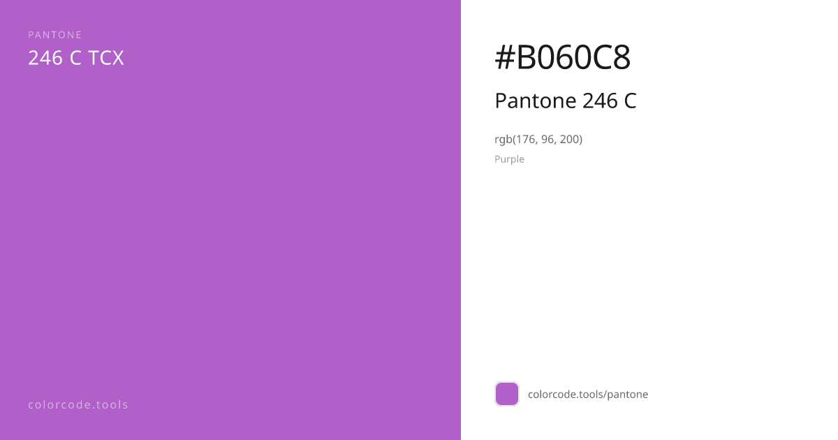 Pantone Pantone 246 C 246 C — HEX #B060C8 | colorcode.tools