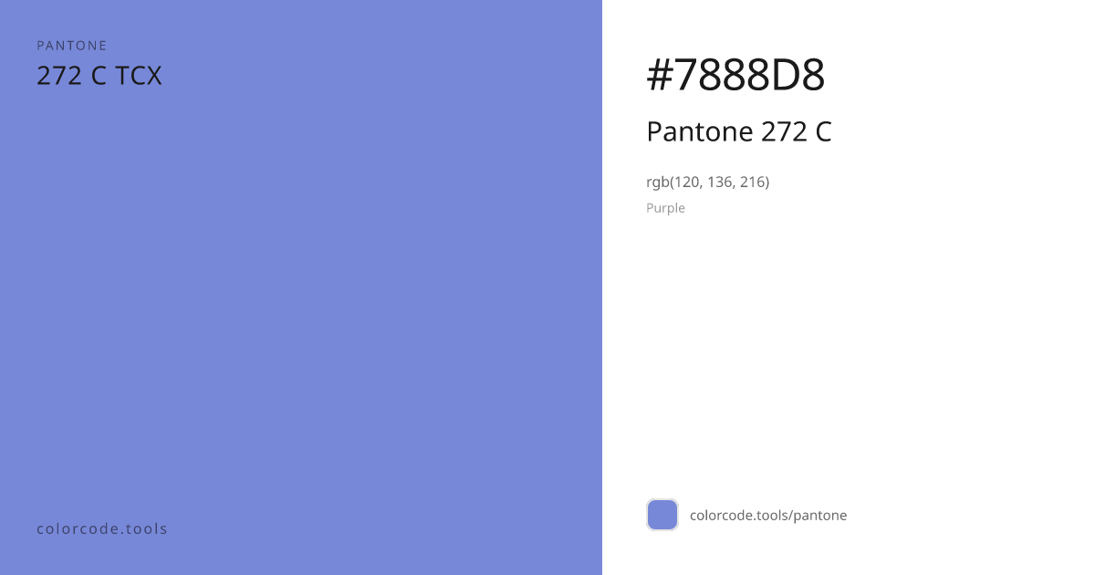 Pantone Pantone 272 C 272 C — HEX #7888D8 | colorcode.tools