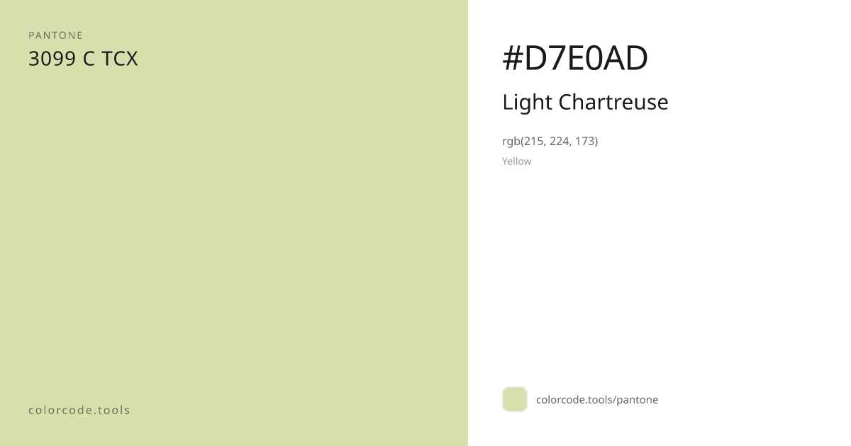 Pantone Light Chartreuse 3099 C — HEX #D7E0AD | colorcode.tools