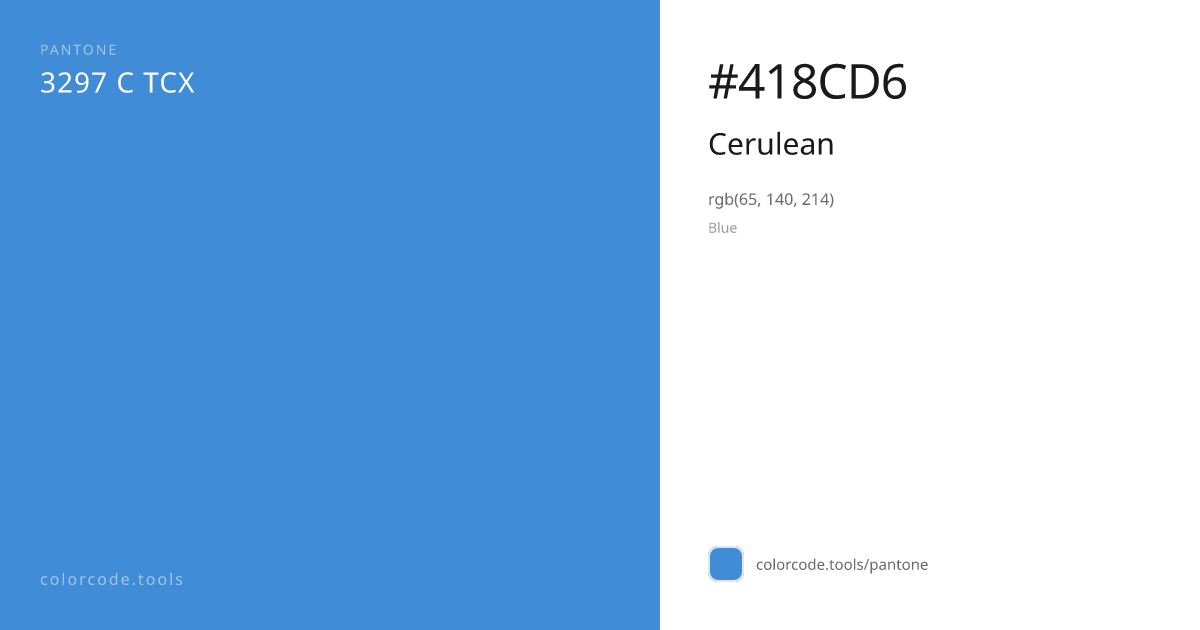 Pantone Cerulean 3297 C — HEX #418CD6 | colorcode.tools