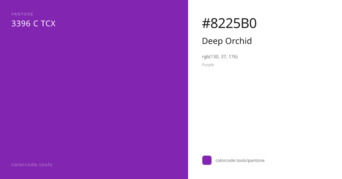 Pantone Deep Orchid 3396 C — HEX #8225B0 | colorcode.tools