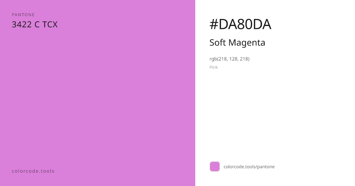 Pantone Soft Magenta 3422 C — HEX #DA80DA | colorcode.tools