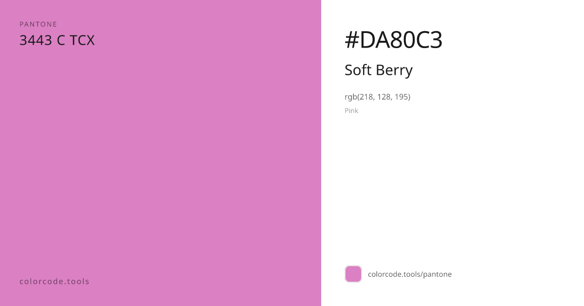 Pantone Soft Berry 3443 C — HEX #DA80C3 | colorcode.tools