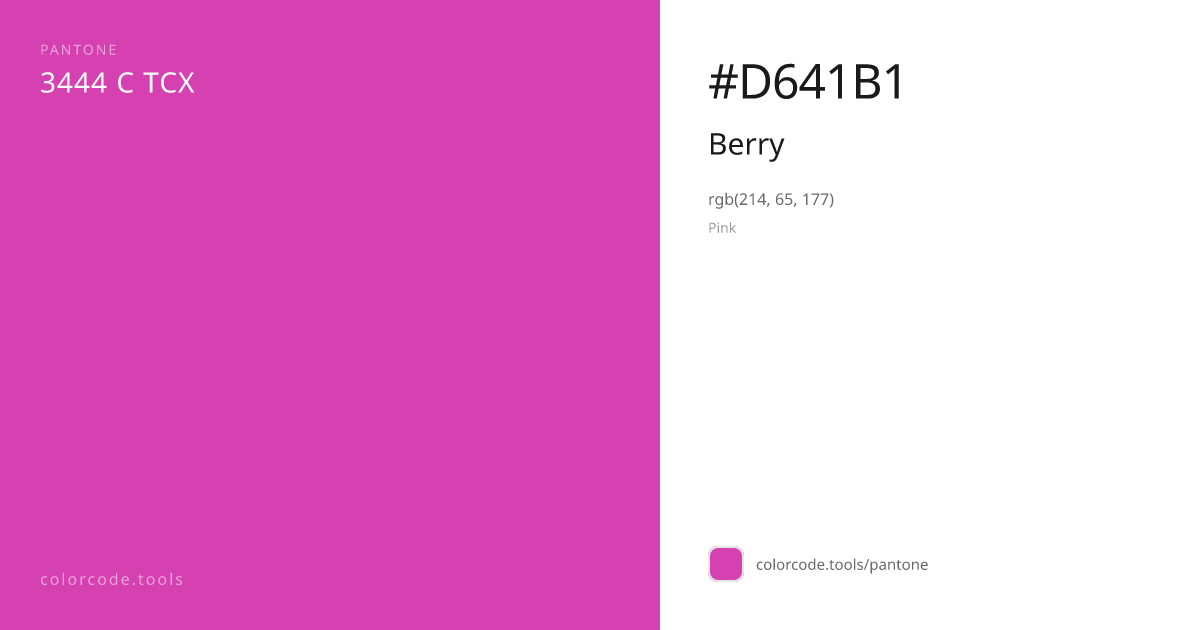 Pantone Berry 3444 C — HEX #D641B1 | colorcode.tools