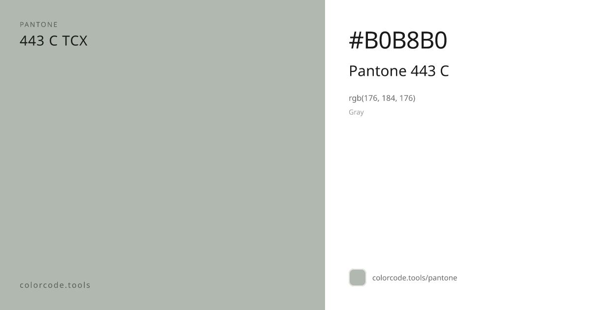Pantone Pantone 443 C 443 C — HEX #B0B8B0 | colorcode.tools