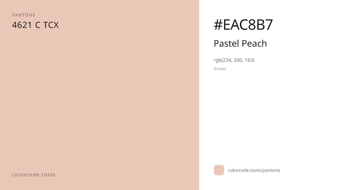 Pantone Pastel Peach 4621 C — HEX #EAC8B7 | colorcode.tools
