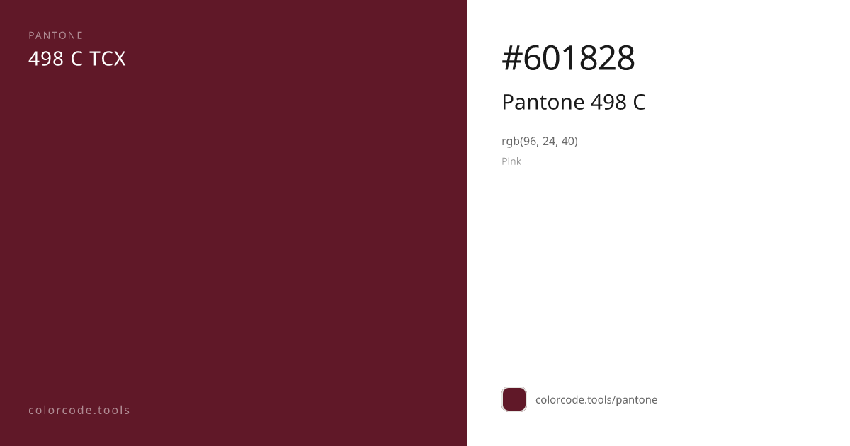 Pantone Pantone 498 C 498 C — HEX #601828 | colorcode.tools