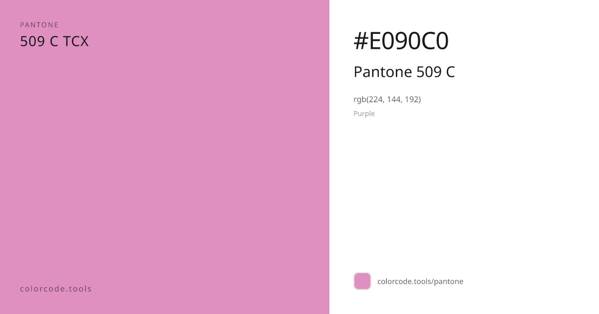 Pantone Pantone 509 C 509 C — HEX #E090C0 | colorcode.tools