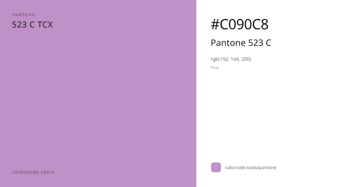 Pantone Pantone 523 C 523 C — HEX #C090C8 | colorcode.tools