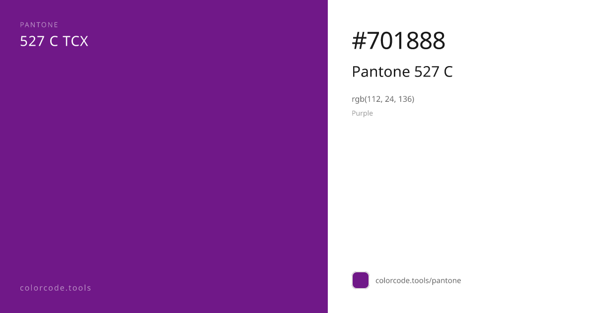 Pantone Pantone 527 C 527 C — HEX #701888 | colorcode.tools