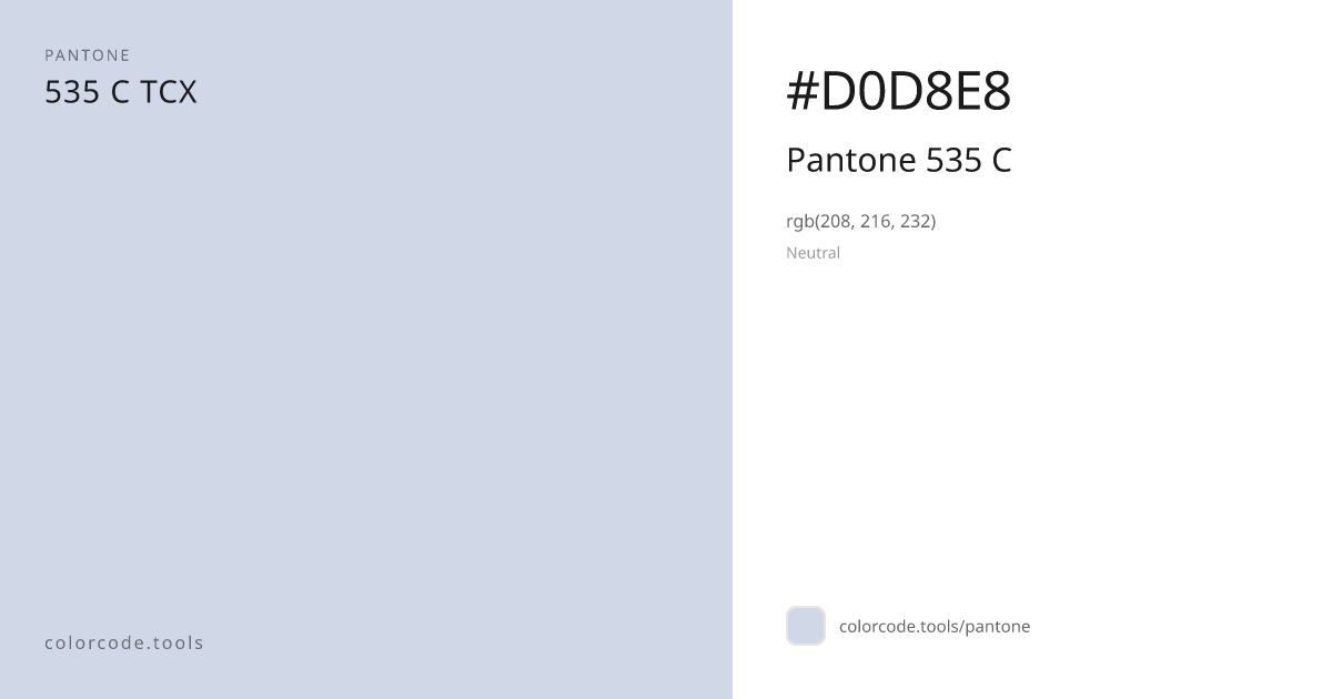 Pantone Pantone 535 C 535 C — HEX #D0D8E8 | colorcode.tools