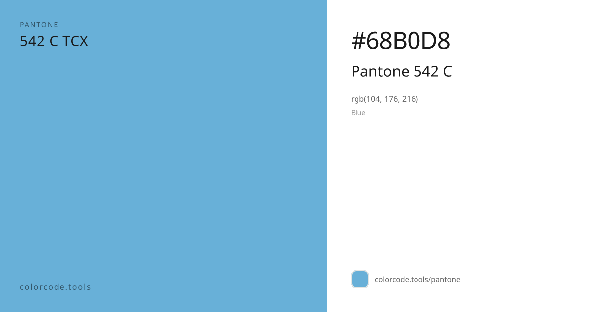 Pantone Pantone 542 C 542 C — HEX #68B0D8 | colorcode.tools