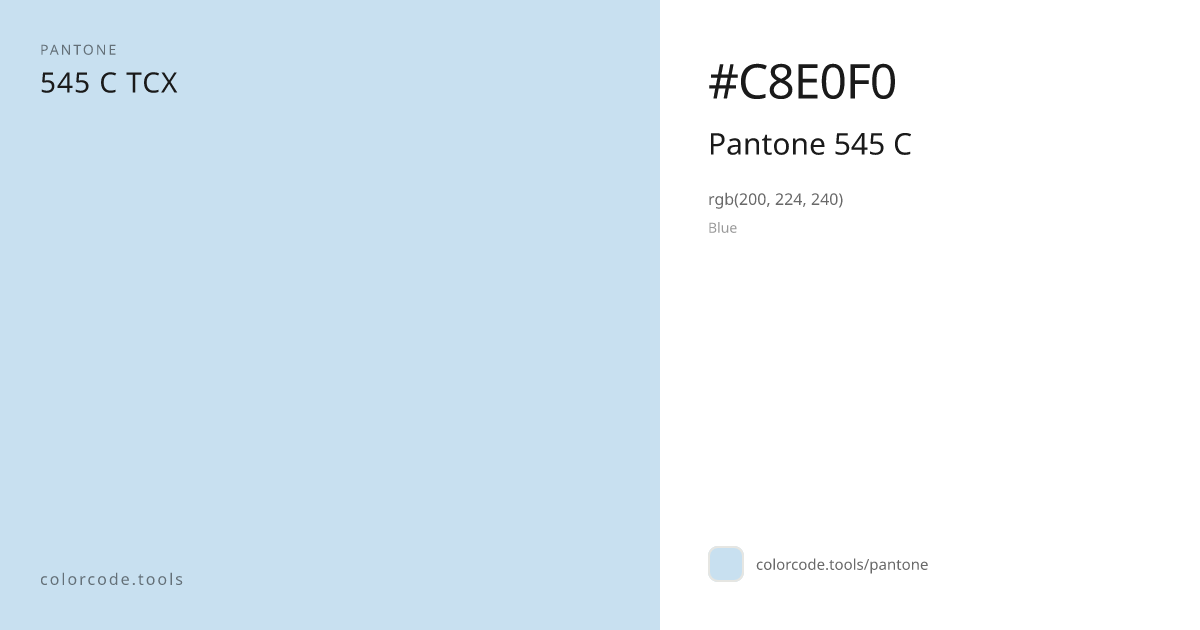 Pantone Pantone 545 C 545 C — HEX #C8E0F0 | colorcode.tools