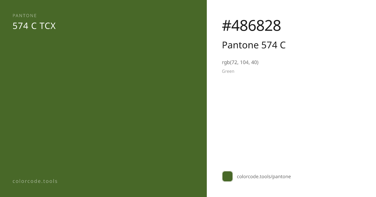 Pantone Pantone 574 C 574 C — HEX #486828 | colorcode.tools