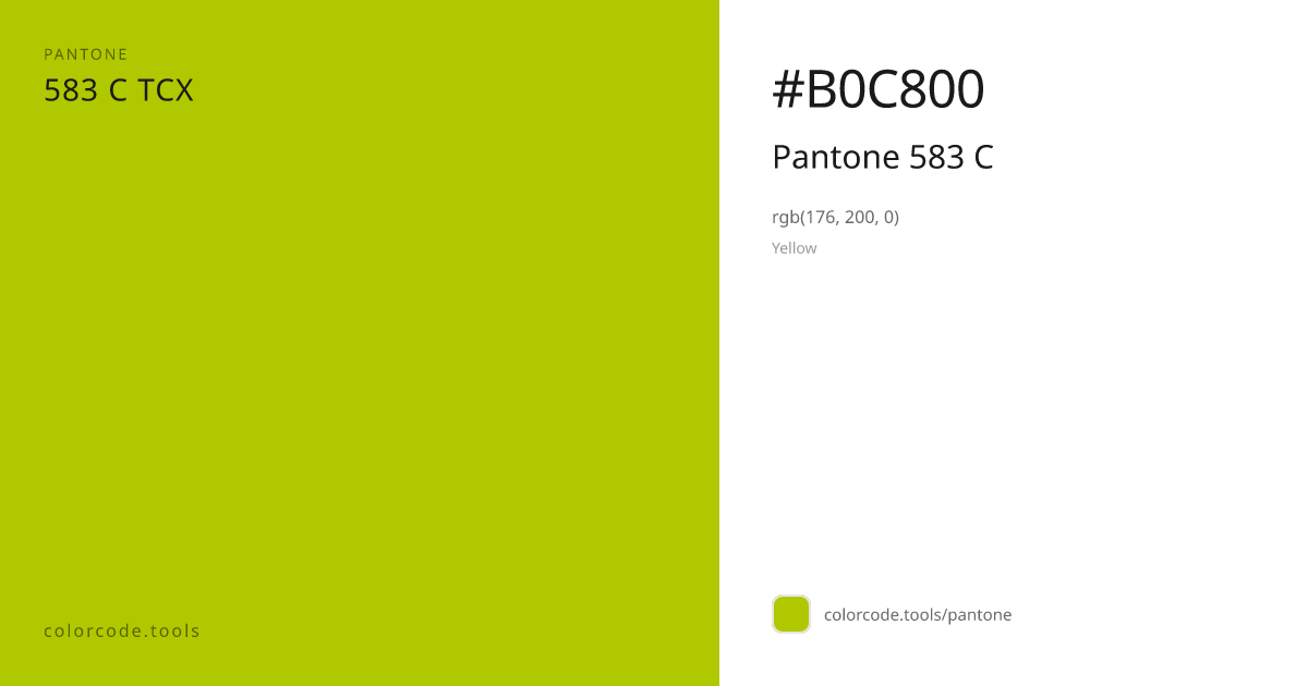 Pantone Pantone 583 C 583 C — HEX #B0C800 | colorcode.tools