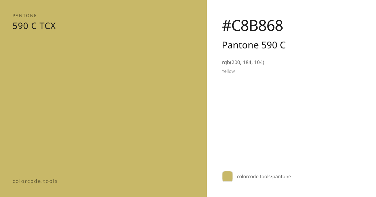 Pantone Pantone 590 C 590 C — HEX #C8B868 | colorcode.tools