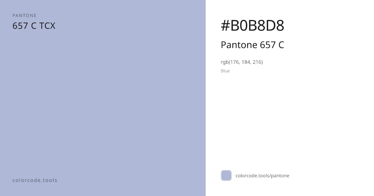 Pantone Pantone 657 C 657 C — HEX #B0B8D8 | colorcode.tools