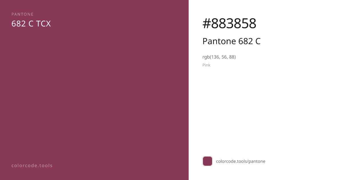 Pantone Pantone 682 C 682 C — HEX #883858 | colorcode.tools