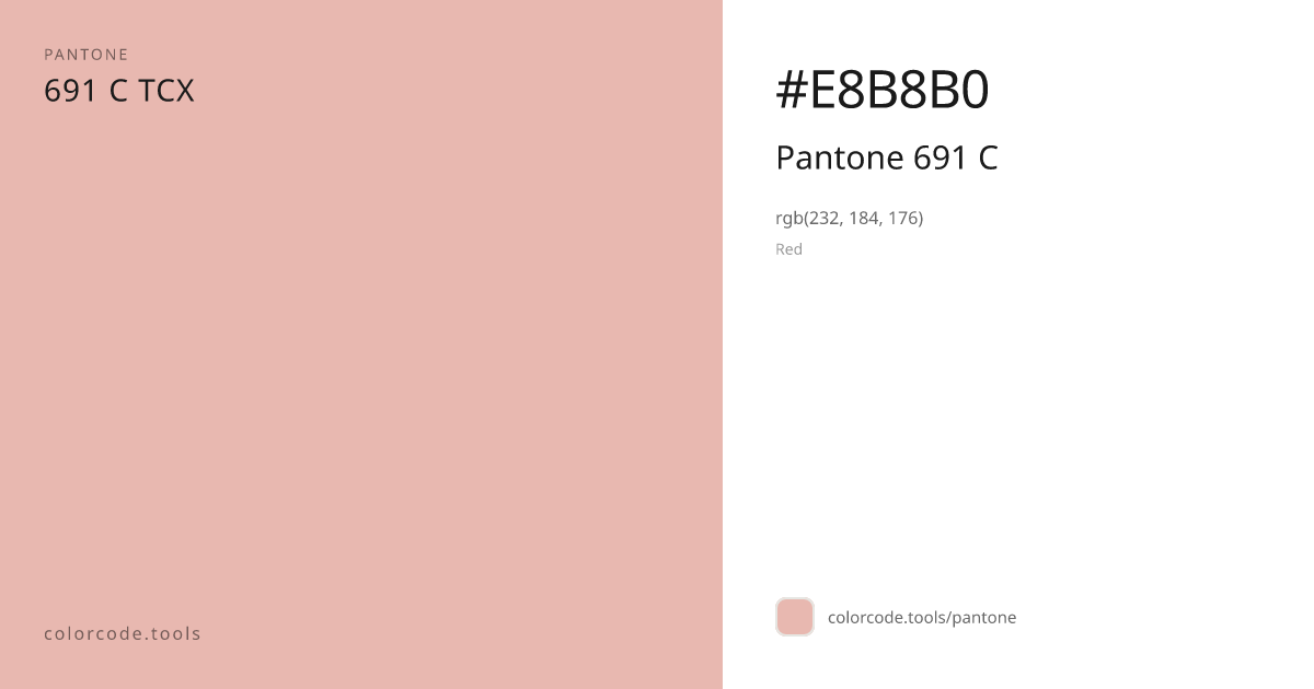 Pantone Pantone 691 C 691 C — HEX #E8B8B0 | colorcode.tools