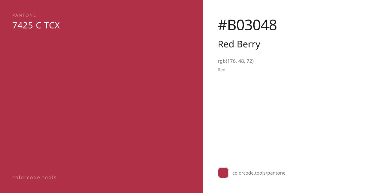 Pantone Red Berry 7425 C — HEX #B03048 | colorcode.tools